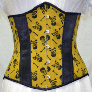 Mustard Skulls Underbust Corset