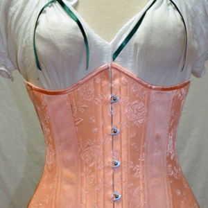 Peach Brocade Underbust Corset
